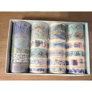 20 Rolls Blue Washi Tape (Slightly Used) Junk Journal Diary Craft Gift Wrap